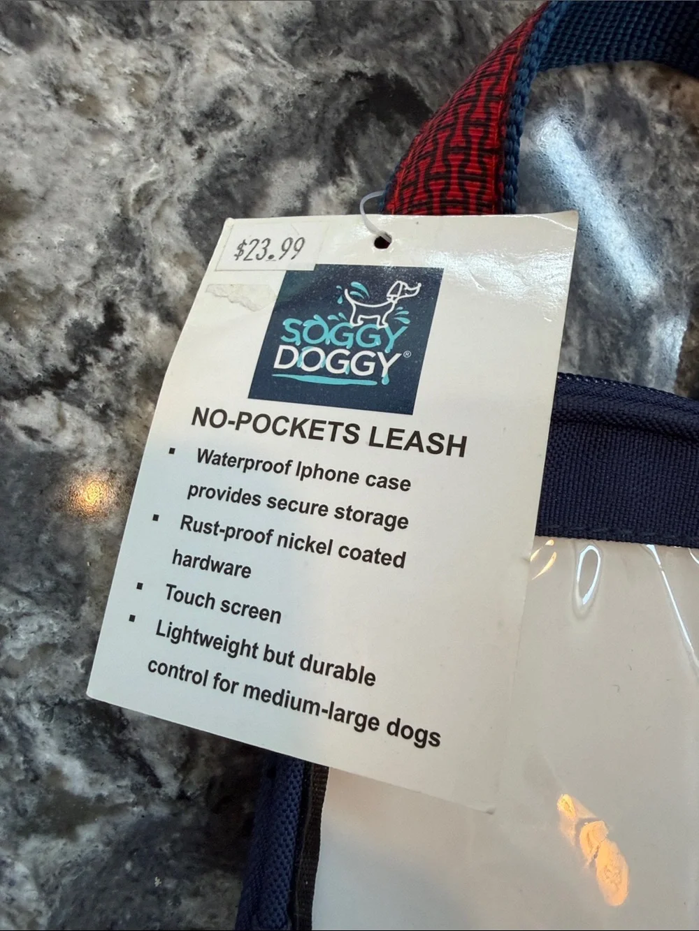 Navy No-Pockets Dog Leash Phone Pouch